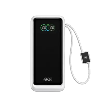 Picture of QCY HyperCharge PB20E 20000mAh 65W Power Bank with TFT Display & Built-in Cables